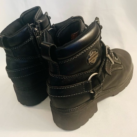 Harley-Davidson Tegan Heeled Leather Lace Up Boots - Picture 7 of 12